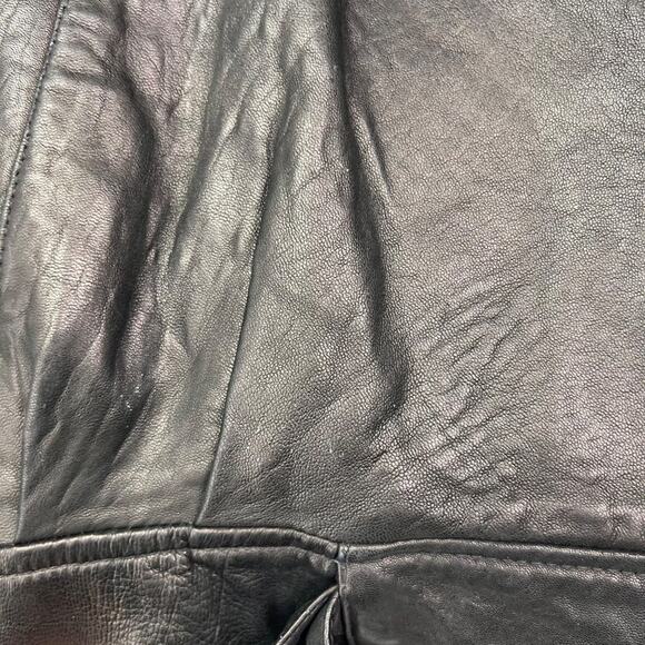 PC Collection Jacket Womens M Black Leather Bomber Moto Biker Rider - Picture 10 of 16